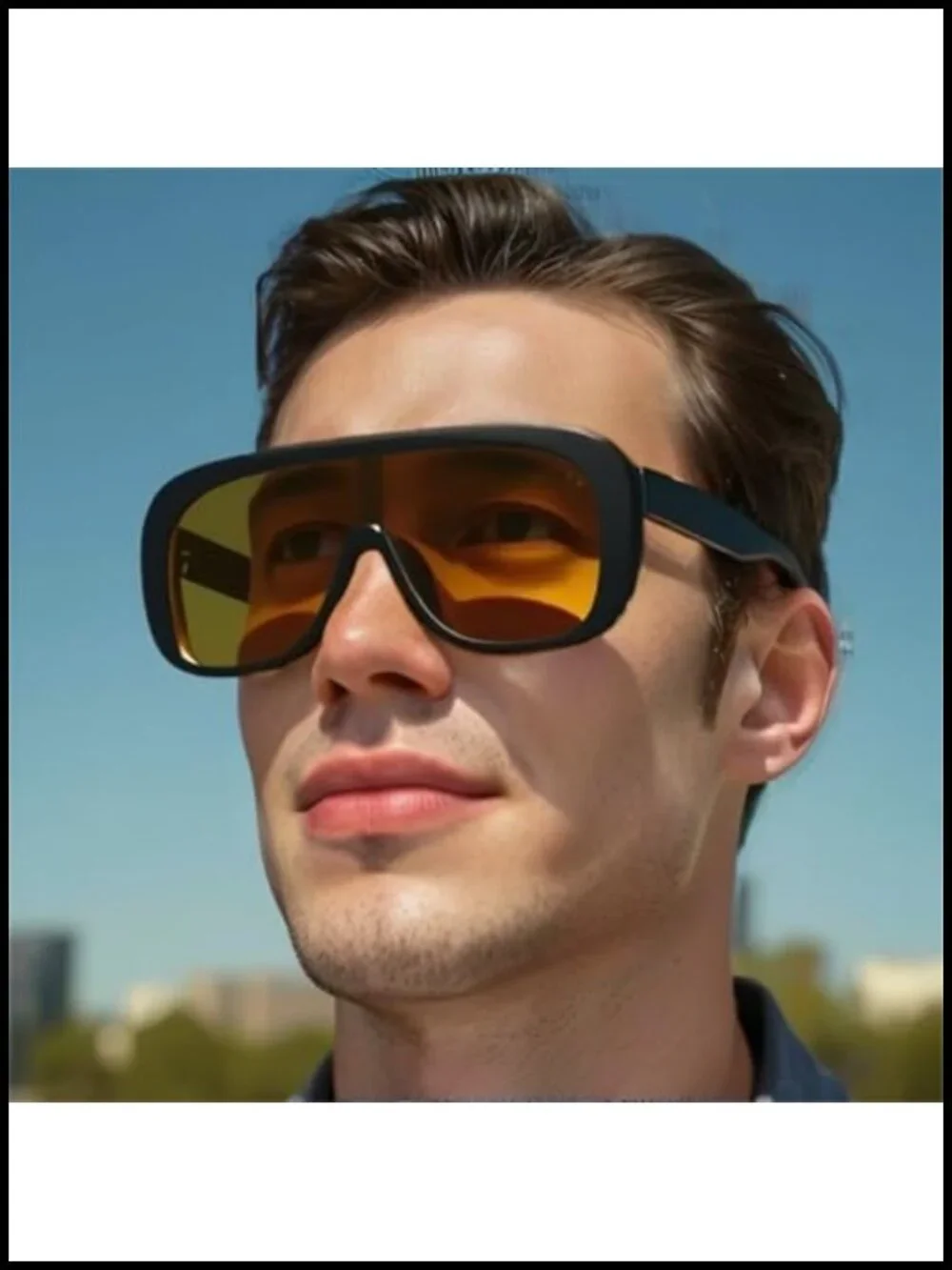 Oversized Pilot Sunglasses Women One Piece Lens Metal Frame UV Protection